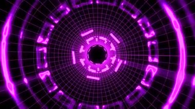 Uçuş içinde blok kılavuz neon ışıkları soyut cyber tünel hareket grafik animasyon arka plan döngü arasında yeni kalite retro futuristik vintage tarzı sakin ol güzel güzel video görüntüleri