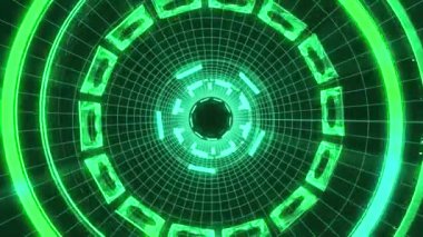 Uçuş içinde blok kılavuz neon ışıkları soyut cyber tünel hareket grafik animasyon arka plan döngü arasında yeni kalite retro futuristik vintage tarzı sakin ol güzel güzel video görüntüleri
