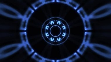 Uçuş blok yoluyla içinde dışarı hud ekran neon ışıkları soyut cyber tünel hareket grafik animasyon arka plan döngü yeni kalite retro futuristik vintage tarzı serin güzel güzel video görüntüleri