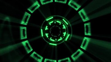 Uçuş blok yoluyla içinde dışarı hud ekran neon ışıkları soyut cyber tünel hareket grafik animasyon arka plan döngü yeni kalite retro futuristik vintage tarzı serin güzel güzel video görüntüleri