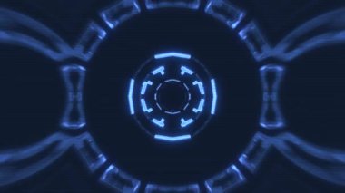 Uçuş blok yoluyla içinde dışarı hud ekran neon ışıkları soyut cyber tünel hareket grafik animasyon arka plan döngü yeni kalite retro futuristik vintage tarzı serin güzel güzel video görüntüleri