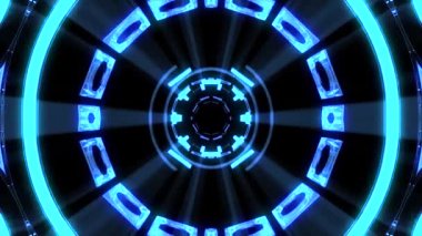 Uçuş blok yoluyla içinde dışarı hud ekran neon ışıkları soyut cyber tünel hareket grafik animasyon arka plan döngü yeni kalite retro futuristik vintage tarzı serin güzel güzel video görüntüleri