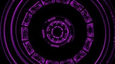 Uçuş blok yoluyla içinde dışarı hud ekran neon ışıkları soyut cyber tünel hareket grafik animasyon arka plan döngü yeni kalite retro futuristik vintage tarzı serin güzel güzel video görüntüleri