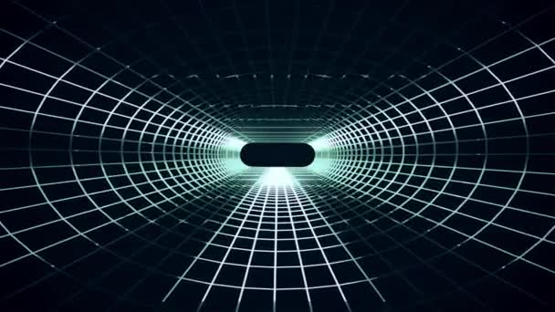Ändlösa neonljus rutnät netto cyber retro tunnel flyg motion grafik animering bakgrund sömlös loop nya kvalitet futuristiska vintage stil cool trevlig vackra videofilmer — Stockvideo