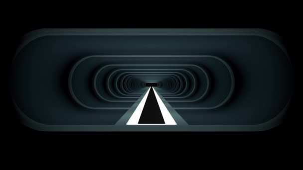In volo attraverso luci al neon costola energia cyber VR retro tunnel movimento grafica animazione sfondo nuova qualità futuristico stile vintage cool bello video — Video Stock