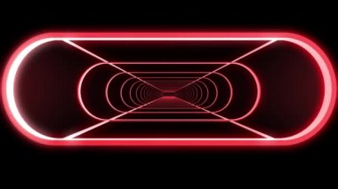 İçinde neon kaburga ile uçuş dışarı ışıkları cyber tünel hareket grafik animasyon arka plan yeni kalite retro futuristik vintage tarzı serin güzel güzel video görüntüleri soyut