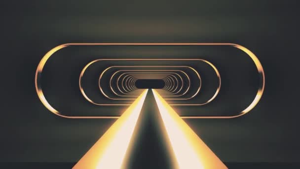 Eindeloze neon glanzende ribben lichten energie cyber retro virtuele werkelijkheid tunnel vlucht motion graphics animatie naadloze achtergrond nieuwe kwaliteit futuristische vintage stijl cool leuke mooie videobeelden — Stockvideo