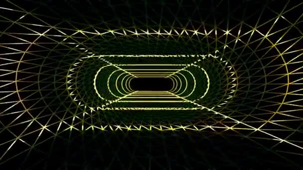 Endlose Neonlichter Gitter Netz Cyber Retrotunnel Flug Motion Grafik Animation Hintergrund nahtlose Schleife neue Qualität futuristische Vintage-Stil cool schön schöne Videoaufnahmen — Stockvideo