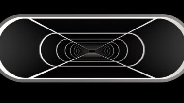 İçinde neon kaburga ile uçuş dışarı ışıkları cyber tünel hareket grafik animasyon arka plan yeni kalite retro futuristik vintage tarzı serin güzel güzel video görüntüleri soyut