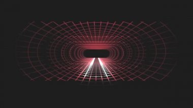 İçinde neon ışıklar enerji kılavuz net siber üzerinden uçuş retro Vr tünel hareket grafik animasyon arka plan yeni kalite fütüristik vintage tarzı sakin ol güzel güzel video görüntüleri