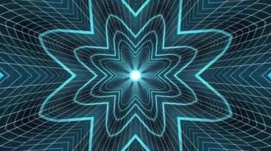 İçinde uçuş Vr çiçek neon mavi ızgara kırmızı ışıklar ile siber tünel Hud arabirimi hareket grafik animasyon arka plan yeni kalite retro futuristik vintage tarzı sakin ol güzel güzel video foota