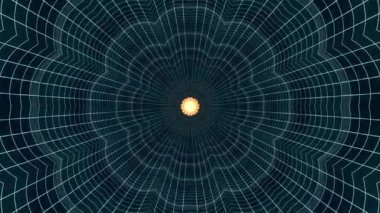 İçinde uçuş Vr çiçek neon mavi ızgara kırmızı ışıklar ile siber tünel Hud arabirimi hareket grafik animasyon arka plan yeni kalite retro futuristik vintage tarzı sakin ol güzel güzel video foota