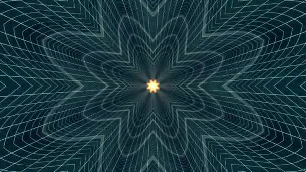 En vol à travers VR fleur néon blanc grille JAUNE lumières cyber tunnel HUD interface mouvement graphiques animation arrière-plan nouvelle qualité rétro futuriste style vintage cool belle vidéo foota 