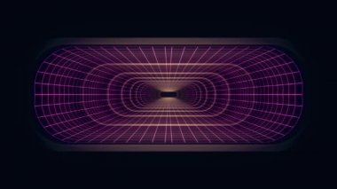 İçinde uçuş Vr neon mor kılavuz yeşil ışık aracılığıyla siber tünel Hud arabirimi hareket grafik animasyon arka plan yeni kalite retro futuristik vintage tarzı sakin ol güzel güzel video foota