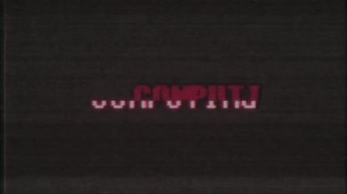 Retro video oyunu bilgisayar kelime metin bilgisayar eski tv arıza parazit gürültü ekran animasyon sorunsuz döngü yeni kalite evrensel vintage hareketli dinamik animasyonlu arka plan renkli neşeli video