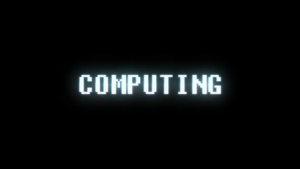 Retro videogame COMPUTING palavra texto computador holográfico tv falha interferência ruído tela animação sem costura loop Nova qualidade universal vintage movimento dinâmico animado fundo colorido alegre — Vídeo de Stock