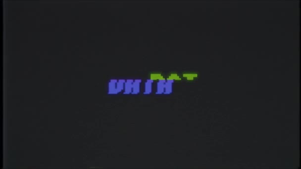 rétro jeu vidéo DATA mot texte ordinateur vieux tv glitch interférence bruit écran animation boucle transparente Nouvelle qualité universelle vintage mouvement dynamique animé fond coloré joyeux vidéo 