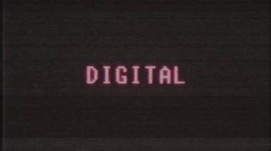 Retro video oyunu dijital word metin bilgisayar eski tv arıza parazit gürültü ekran animasyon sorunsuz döngü yeni kalite evrensel vintage hareketli dinamik animasyonlu arka plan renkli neşeli video