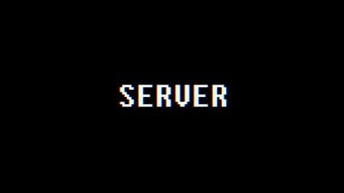 Retro video oyunu Server kelime metin bilgisayar eski tv arıza parazit gürültü ekran animasyon sorunsuz döngü yeni kalite evrensel vintage hareketli dinamik animasyonlu arka plan renkli neşeli video