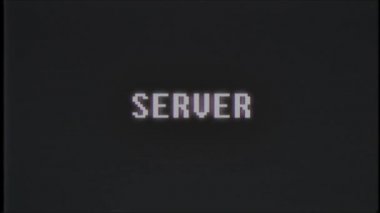 Retro video oyunu Server kelime metin bilgisayar eski tv arıza parazit gürültü ekran animasyon sorunsuz döngü yeni kalite evrensel vintage hareketli dinamik animasyonlu arka plan renkli neşeli video