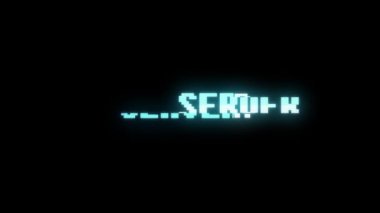 Retro video oyunu Server kelime metin bilgisayar eski tv arıza parazit gürültü ekran animasyon sorunsuz döngü yeni kalite evrensel vintage hareketli dinamik animasyonlu arka plan renkli neşeli video