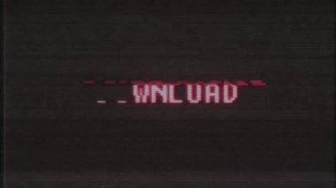 Retro video oyunu Download word metin bilgisayar eski tv arıza parazit gürültü ekran animasyon sorunsuz döngü yeni kalite evrensel vintage hareketli dinamik animasyonlu arka plan renkli neşeli video