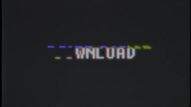 Retro video oyunu Download word metin bilgisayar eski tv arıza parazit gürültü ekran animasyon sorunsuz döngü yeni kalite evrensel vintage hareketli dinamik animasyonlu arka plan renkli neşeli video
