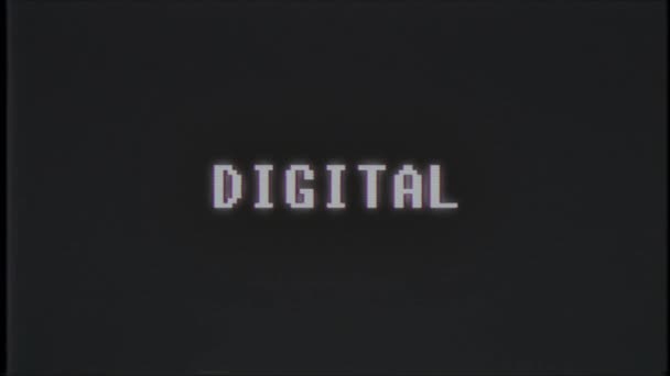 rétro jeu vidéo DIGITAL mot texte ordinateur vieux tv glitch interférence bruit écran animation boucle transparente Nouvelle qualité universelle vintage mouvement dynamique animé fond coloré joyeux vidéo 