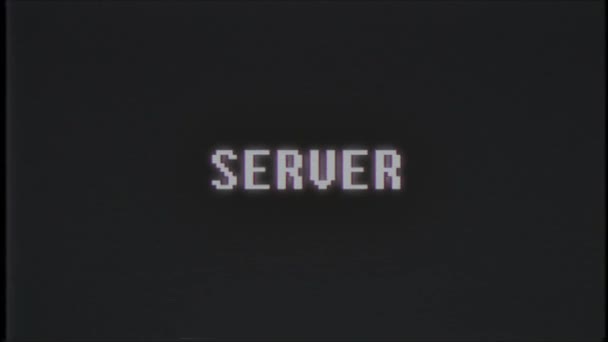 rétro jeu vidéo SERVEUR mot texte ordinateur vieux tv glitch interférence bruit écran animation boucle transparente Nouvelle qualité universel vintage mouvement dynamique animé fond coloré joyeux vidéo 