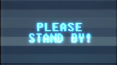 retro oyun Stand tarafından word metin bilgisayar eski tv arıza parazit gürültü ekran animasyon sorunsuz döngü yeni kalite evrensel vintage hareketli dinamik animasyonlu arka plan renkli neşeli video