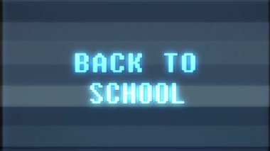 Retro videogame okul için metin bilgisayar eski tv arıza parazit gürültü ekran animasyon sorunsuz döngü yeni kalite evrensel vintage hareketli dinamik animasyonlu arka plan renkli neşeli video