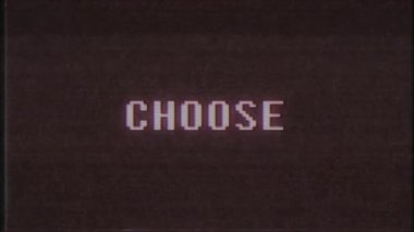 Retro video oyunu Seç metin bilgisayar eski tv arıza parazit gürültü ekran animasyon sorunsuz döngü yeni kalite evrensel vintage hareketli dinamik animasyonlu arka plan renkli neşeli video