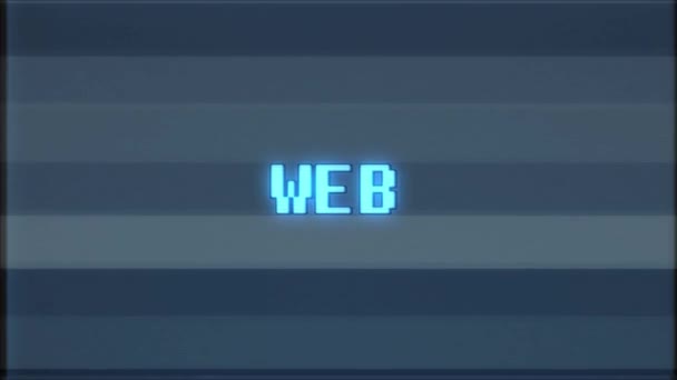 rétro jeu vidéo WEB texte ordinateur vieux tv glitch interférence bruit écran animation boucle transparente Nouvelle qualité universelle vintage mouvement dynamique animé fond coloré joyeux vidéo 