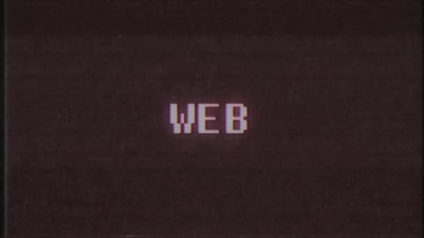 Retro gier Web tekst komputer stary tv glitch zakłóceń hałasu ekranu animacja Płynna pętla nowe jakości uniwersalny vintage animowane tła dynamiczne kolorowe radosny wideo — Wideo stockowe
