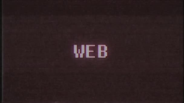 rétro jeu vidéo WEB texte ordinateur vieux tv glitch interférence bruit écran animation boucle transparente Nouvelle qualité universelle vintage mouvement dynamique animé fond coloré joyeux vidéo 