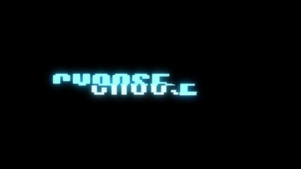 Retro videogame CHOOSE text computer old tv glitch interference noise screen animation seamless loop New quality universal vintage motion dynamic animated background colorido alegre vídeo — Vídeo de Stock