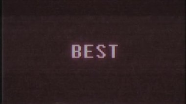 Retro video oyunu en iyi kelime metin bilgisayar eski tv arıza parazit gürültü ekran animasyon sorunsuz döngü yeni kalite evrensel vintage hareketli dinamik animasyonlu arka plan renkli neşeli video