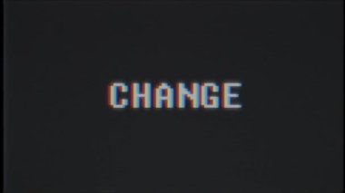 Retro video oyunu değiştirmek kelime metin bilgisayar eski tv arıza parazit gürültü ekran animasyon sorunsuz döngü yeni kalite evrensel vintage hareket dinamik animasyonlu arka plan renkli neşeli video