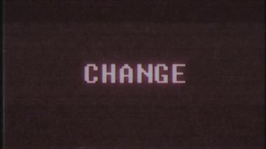 Retro video oyunu değiştirmek kelime metin bilgisayar eski tv arıza parazit gürültü ekran animasyon sorunsuz döngü yeni kalite evrensel vintage hareket dinamik animasyonlu arka plan renkli neşeli video