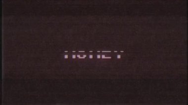 Retro video oyunu para kelime metin bilgisayar eski tv arıza parazit gürültü ekran animasyon sorunsuz döngü yeni kalite evrensel vintage hareketli dinamik animasyonlu arka plan renkli neşeli video