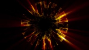 İçinde uçuş portakal alev ateşli neon uzay boşluğu yoluyla dışarı ışıklar dijital tünel hareket grafik animasyon arka plan döngü yeni kalite fütüristik stil serin güzel güzel video görüntüleri bindirme