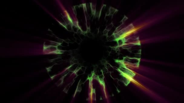 Політ через GREEN червоний неоновий гіперпростір запалює цифровий тунель рух графіки накладання анімації фонового циклу нової якості футуристичний стиль круто красиві відеозаписи — стокове відео