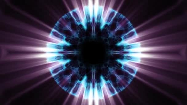 Vol à travers swymmetrical néon hyperespace lumières numérique tunnel mouvement graphiques superposition animation fond boucle nouvelle qualité futuriste style cool belle vidéo 