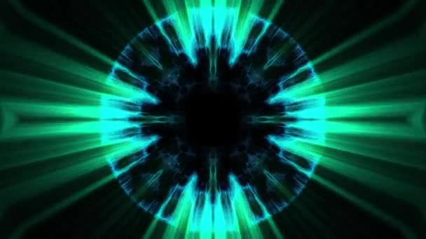 Flygning i ut genom swymmetrical neon hyperspace lyser digital tunnel motion graphics overlay animation bakgrund loop nya kvalitet futuristisk stil cool trevlig vackra videofilmer — Stockvideo