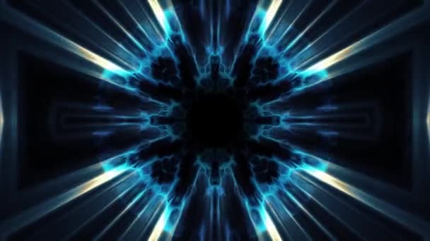 A repülés ki swymmetrical neon hiperűrbe fények digitális alagút mozgás grafikus overlay animációs háttér hurok új minőségi futurisztikus stílus cool szép szép videofelvétel — Stock videók