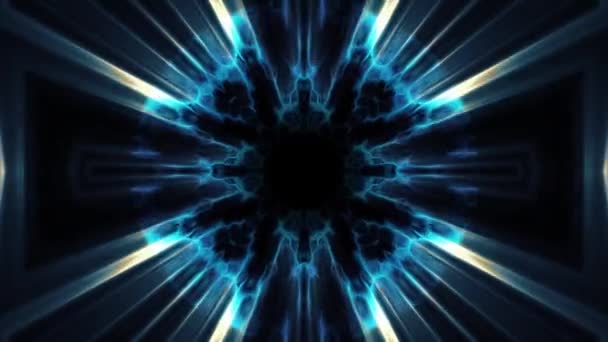 Vol à travers swymmetrical néon hyperespace lumières numérique tunnel mouvement graphiques superposition animation fond boucle nouvelle qualité futuriste style cool belle vidéo 