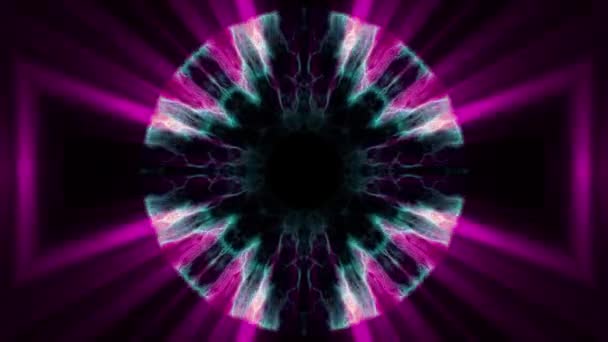 Vol à travers swymmetrical néon hyperespace lumières numérique tunnel mouvement graphiques superposition animation fond boucle nouvelle qualité futuriste style cool belle vidéo 