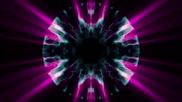 Vol à travers swymmetrical néon hyperespace lumières numérique tunnel mouvement graphiques superposition animation fond boucle nouvelle qualité futuriste style cool belle vidéo 