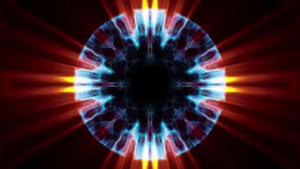 Vol à travers swymmetrical néon hyperespace lumières numérique tunnel mouvement graphiques superposition animation fond boucle nouvelle qualité futuriste style cool belle vidéo 