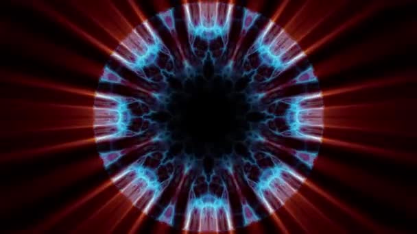 Vol à travers swymmetrical néon hyperespace lumières numérique tunnel mouvement graphiques superposition animation fond boucle nouvelle qualité futuriste style cool belle vidéo 